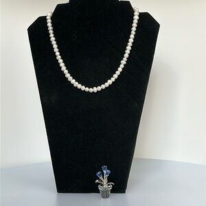 14k real solid gold fresh water pearls necklace